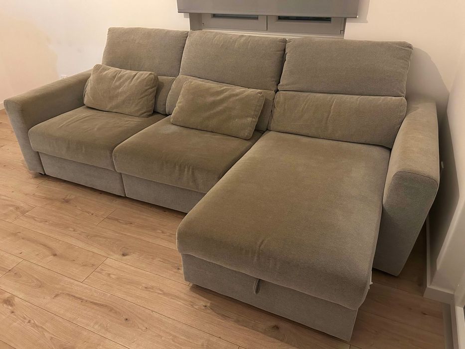 Sofá 3 lugares c/chaise longue e arrumação do IKEA (ESKILSTUNA)