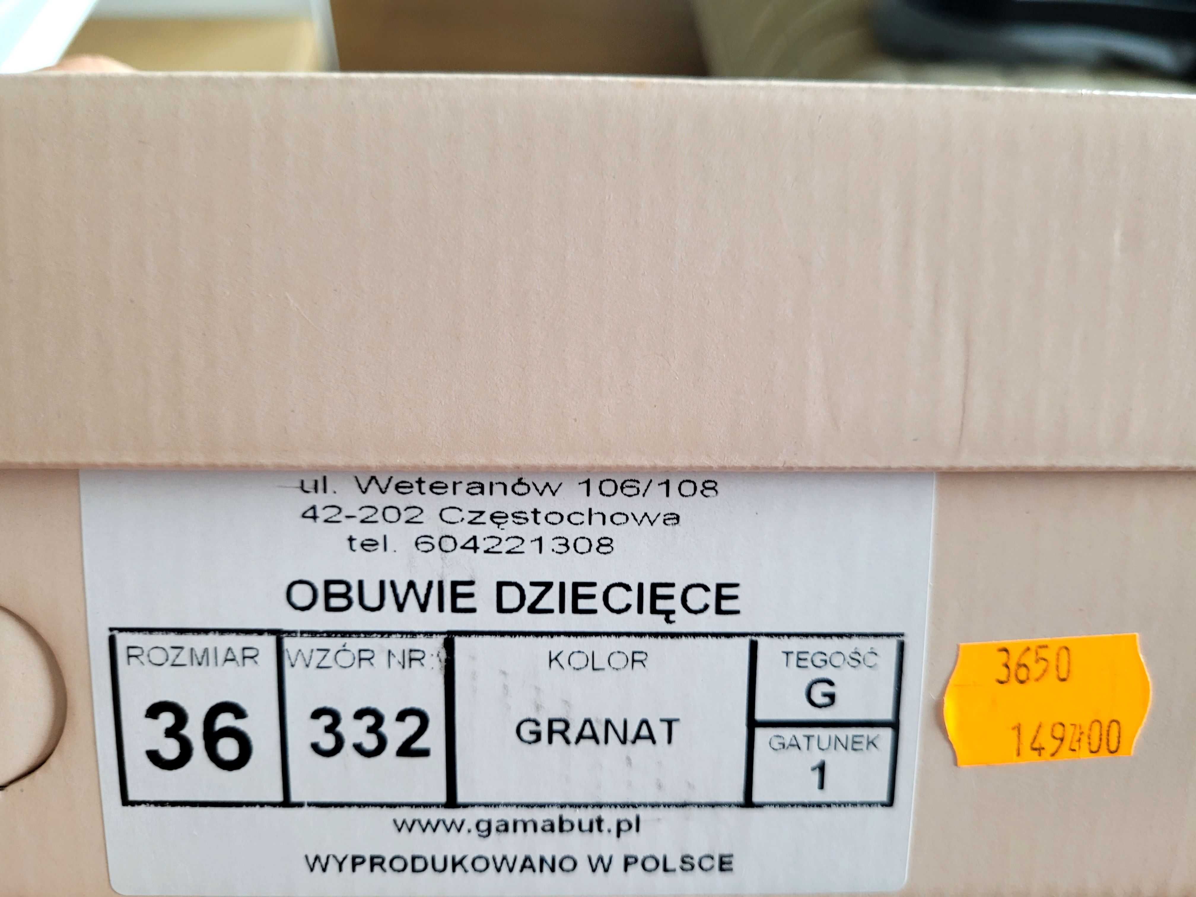 Buty komunijne rozmiar 36 granat