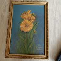 Obraz malarstwo sztuka natura kwiat farby cyankiewicz 1974