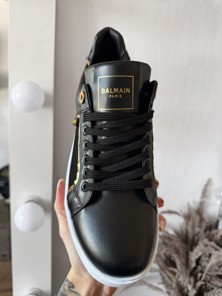Кеди чоловічі чорні Balmain чорно білі кросівки мужские кроссовки