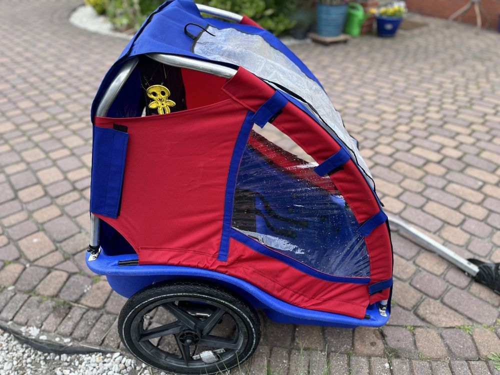 Przyczepka rowerowa riksza dla 2 dzieci