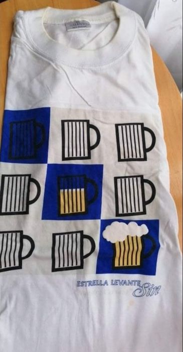 4 T-Shirts + 1 Pólo pub. Cerveja Mahou, Estrela Damm, Kaiser