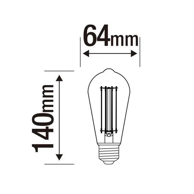 Żarówka dekoracyjna LED E27 4,5 W = 45 W 500lm ciepła transparentna