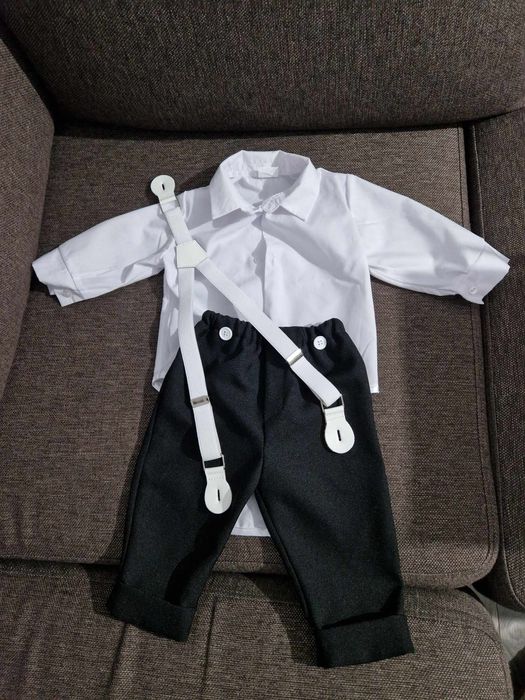 Kompletny strój do chrztu r.68 jesień-zima