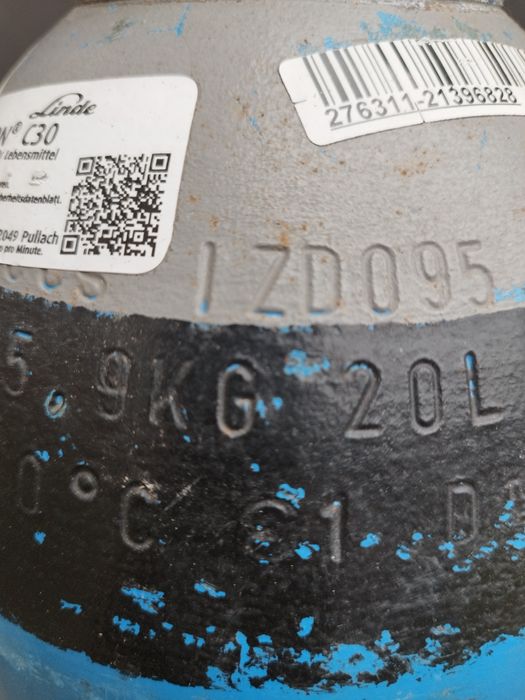 Butla CO2 dwutlenek węgla /CO2 spożywczy BIOGON C30