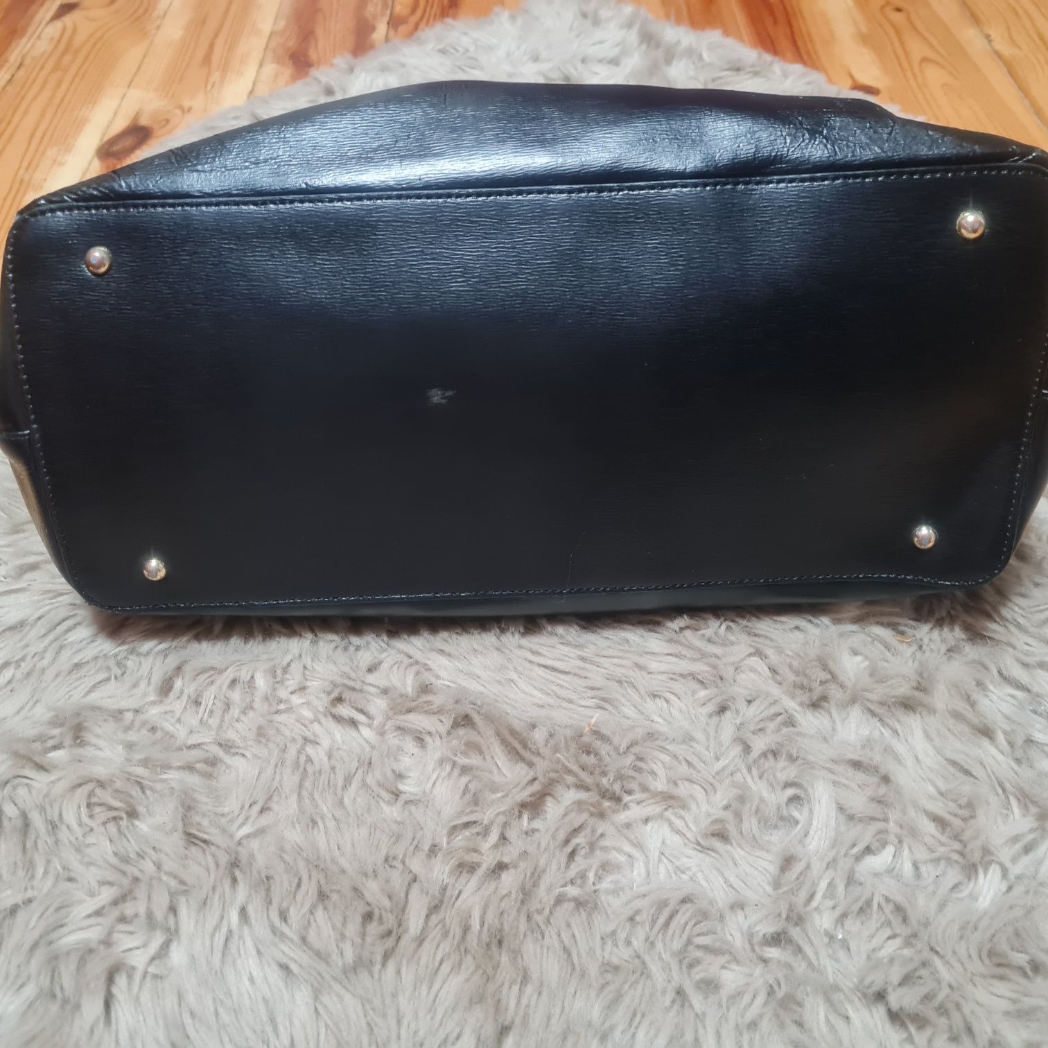 Ralph Lauren RLL duża torba torebka czarna saffiano 38x25x18