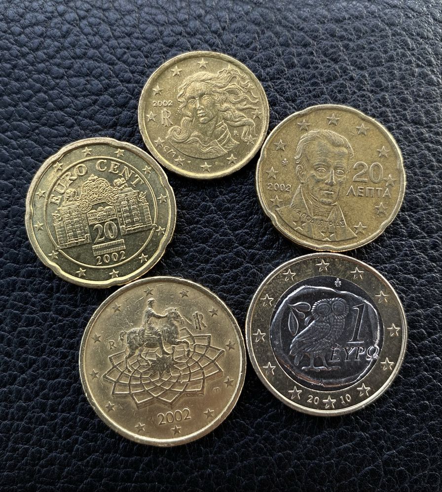 Рідкінсна монета 50 EURO Centt 2002 Italia Кінна статуя Марка Аврелія
