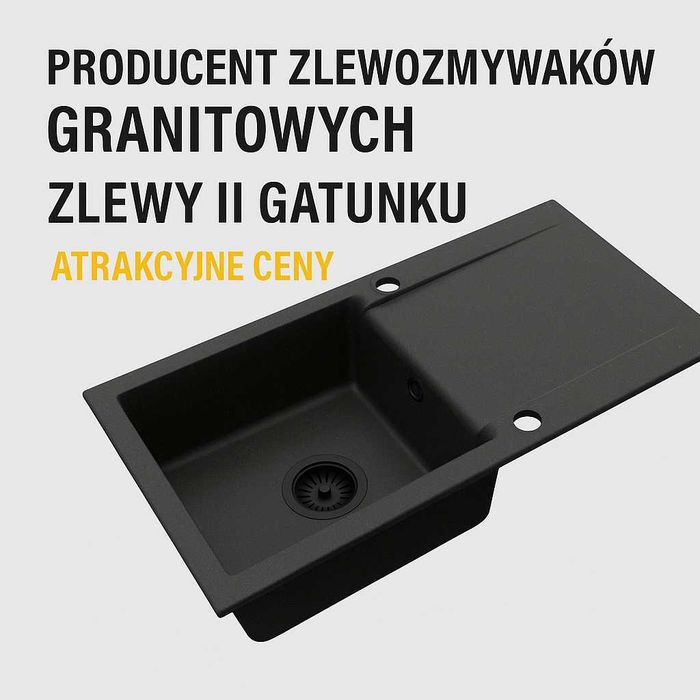Zlewy granitowe z drobnymi wadami – wyprzedaż producenta!