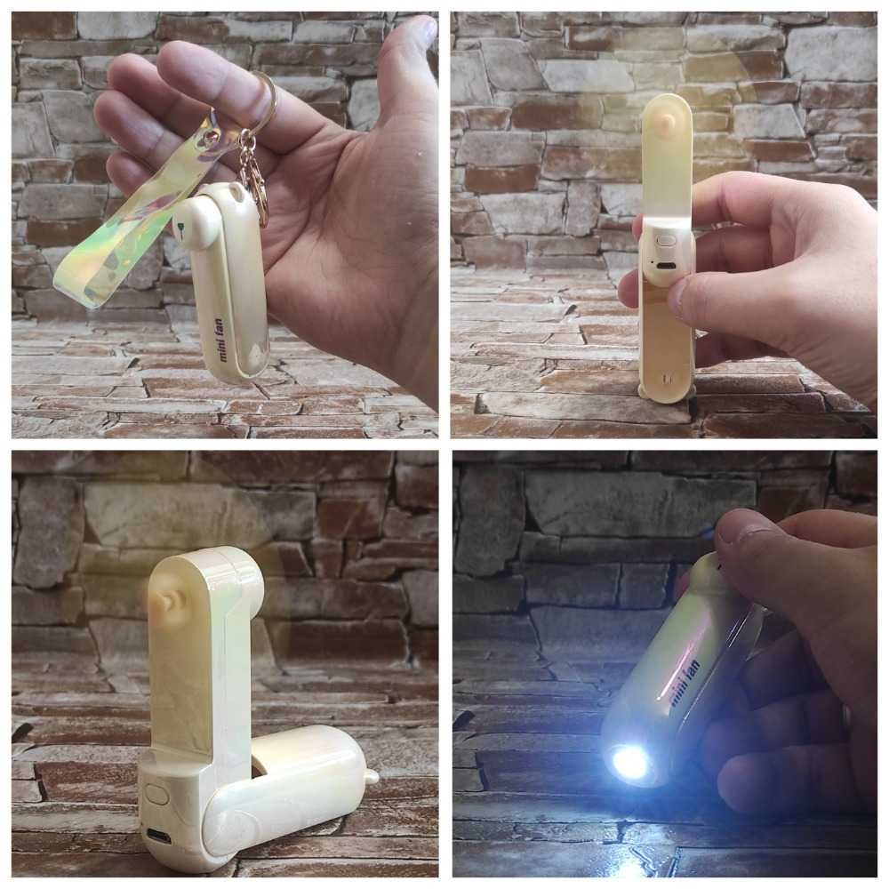 Брелок-вентилятор Mini Fan 3 в 1 / Яскравий / Портативний