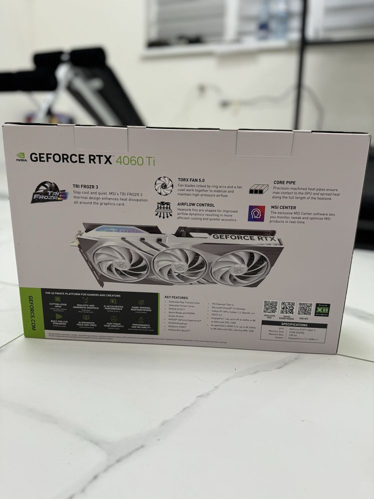 Відеокарта MSI GeForce RTX 4060 Ti X SLIM WHITE 16GB