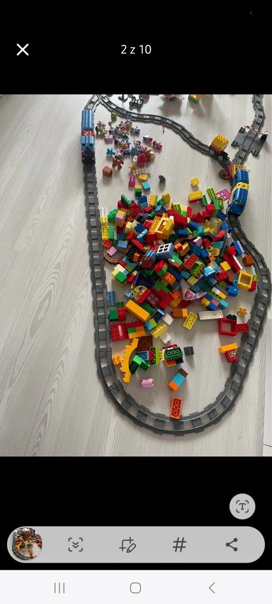 Klocki lego duplo kolejki, karuzela, tory..
