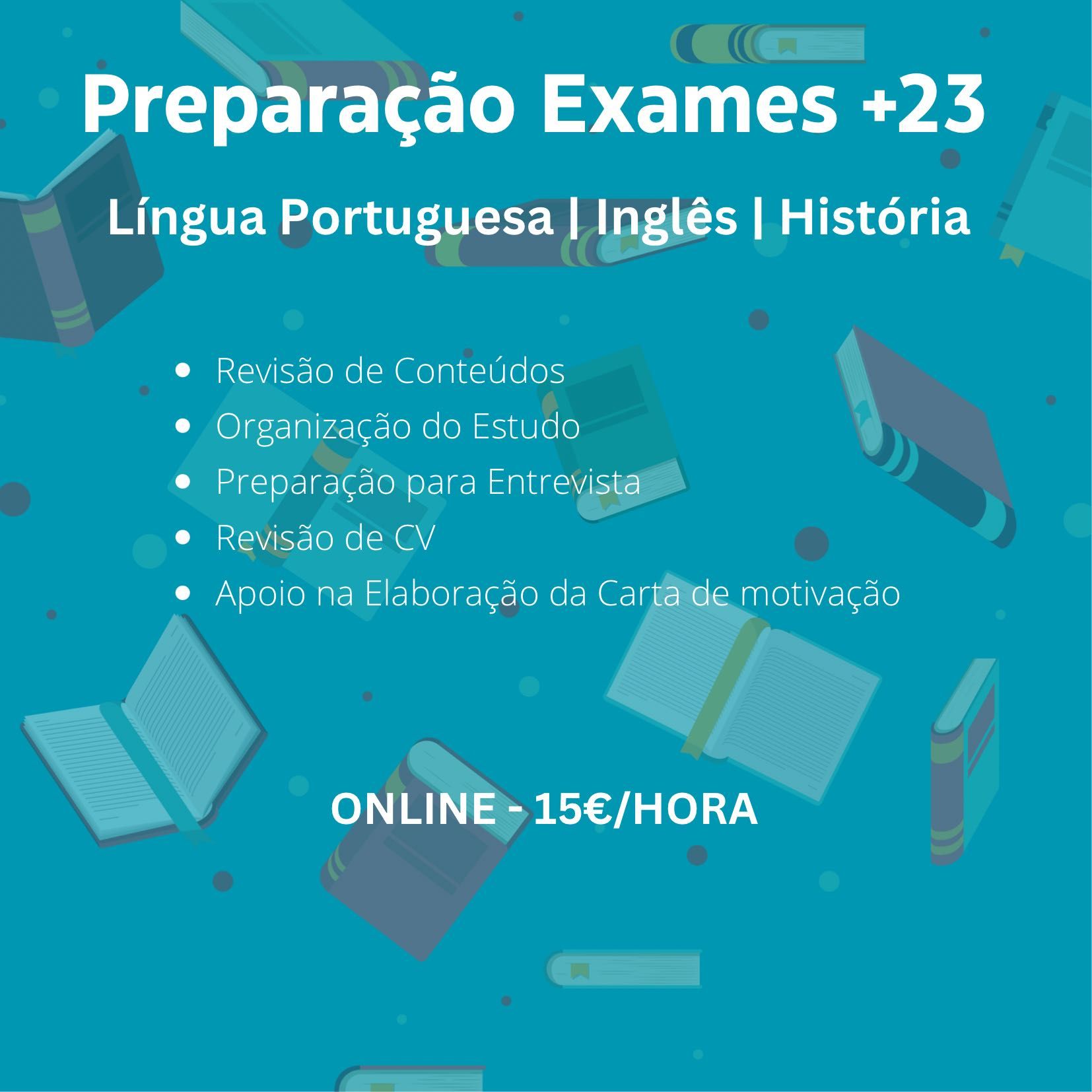 Preparação Exames Nacionais e + 23 Português/Inglês/História Online