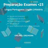 Preparação Exames Nacionais e + 23 Português/Inglês/História Online