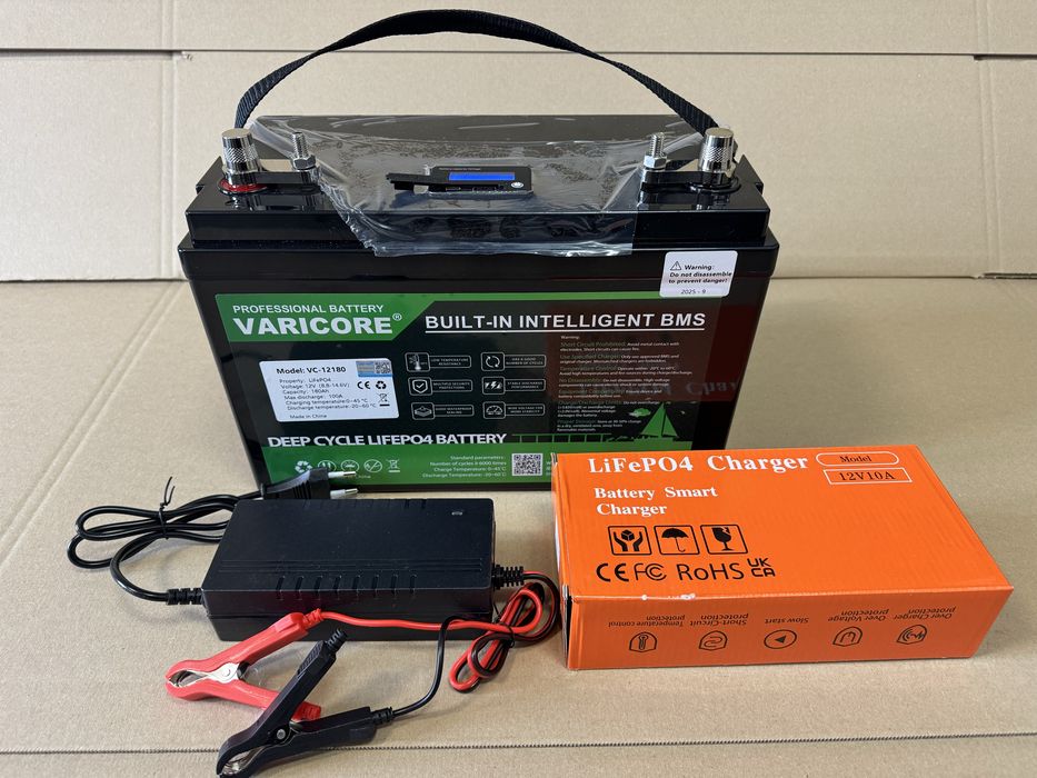 Akumulator Bateria LIFEPO4 180ah, Złącza USB, Ładowarka GRATIS