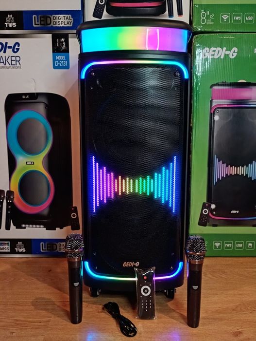 Блютуз караоке акустики GeDi-95(SD,USB,FM) ПультДУ,2микрофона