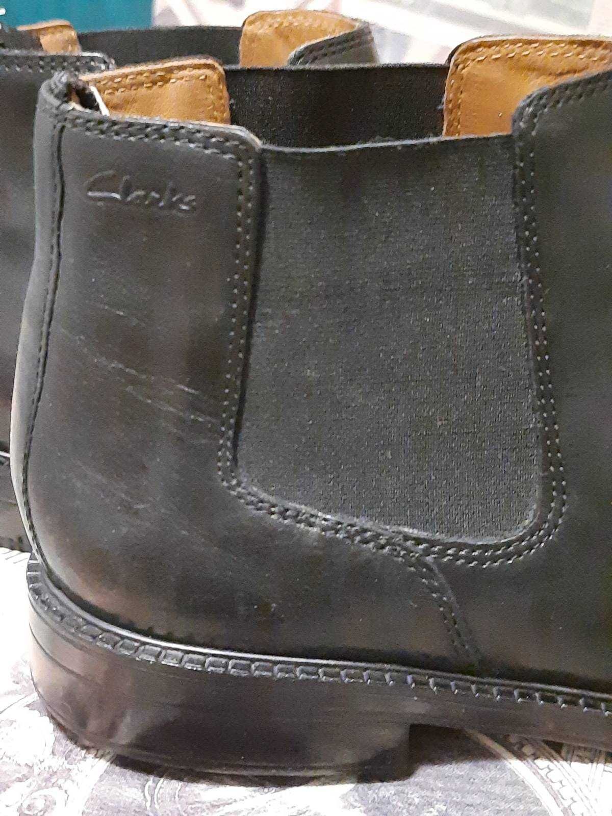 Черные демисезонные ботинки челси Clarks. Размер- 41,5, 27см
