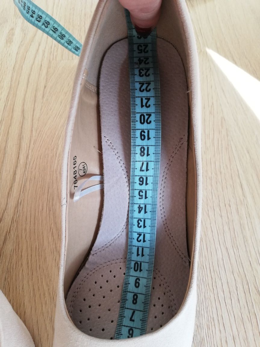 Buty ślubne weselne jasny róż WideFit extra comfort r. 40/41