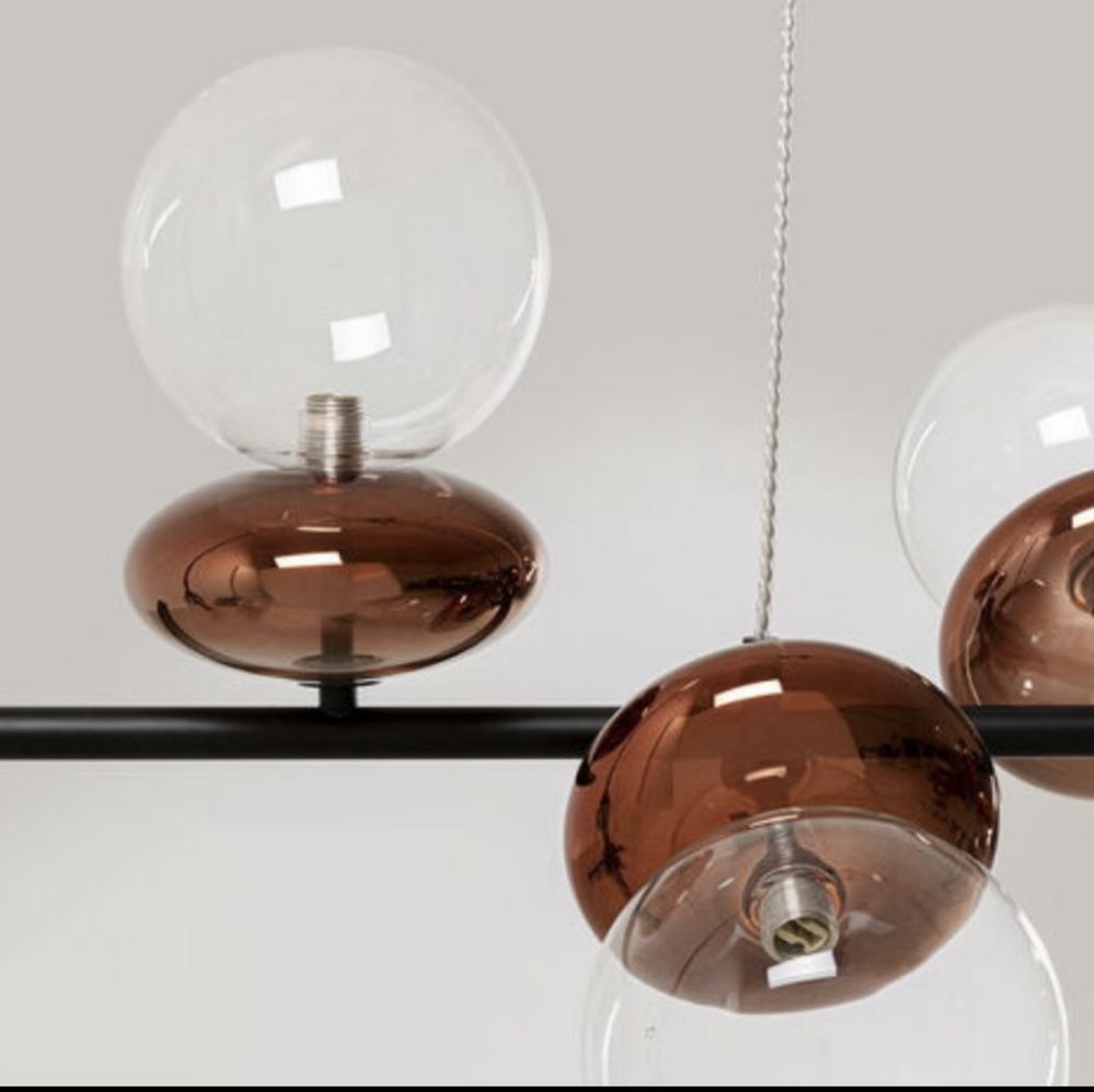 Lampa wisząca DOUBLE BUBBLE COPPER - czarny/miedzian
