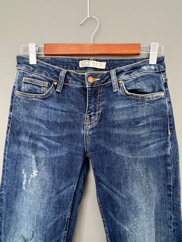 Zara - jeansy z przetarciami, rozmiar 34/36