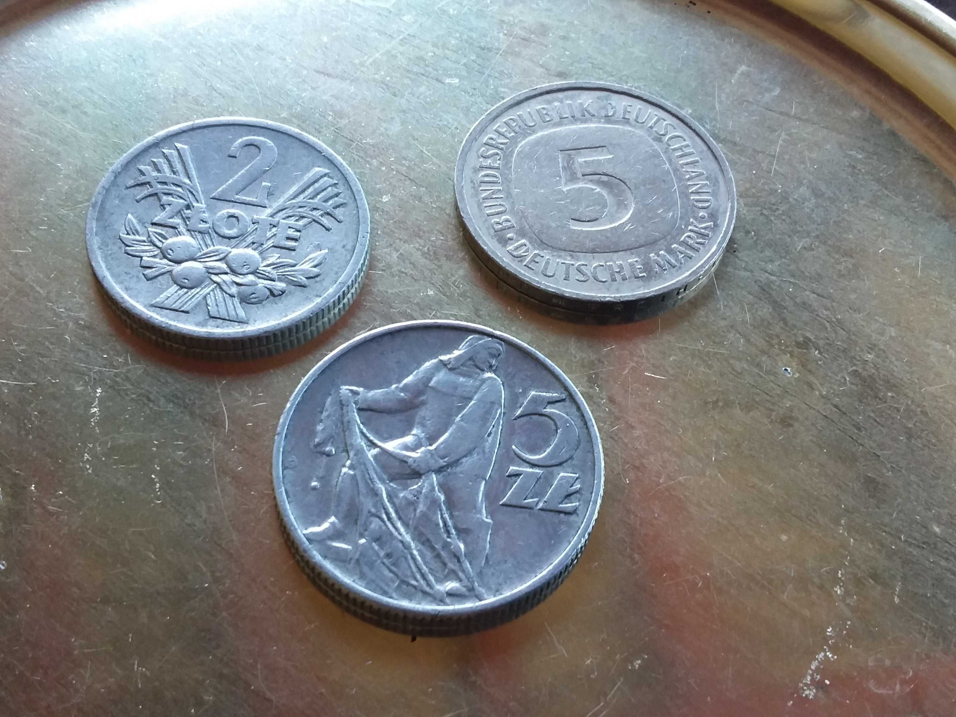 2zł 1972, 5zł. 1974, 5 marek 1988 monety kolekcjonerskie