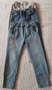 3 pary spodni jeansowych, dziewczęcych, rozmiar 116, 5-6 lat