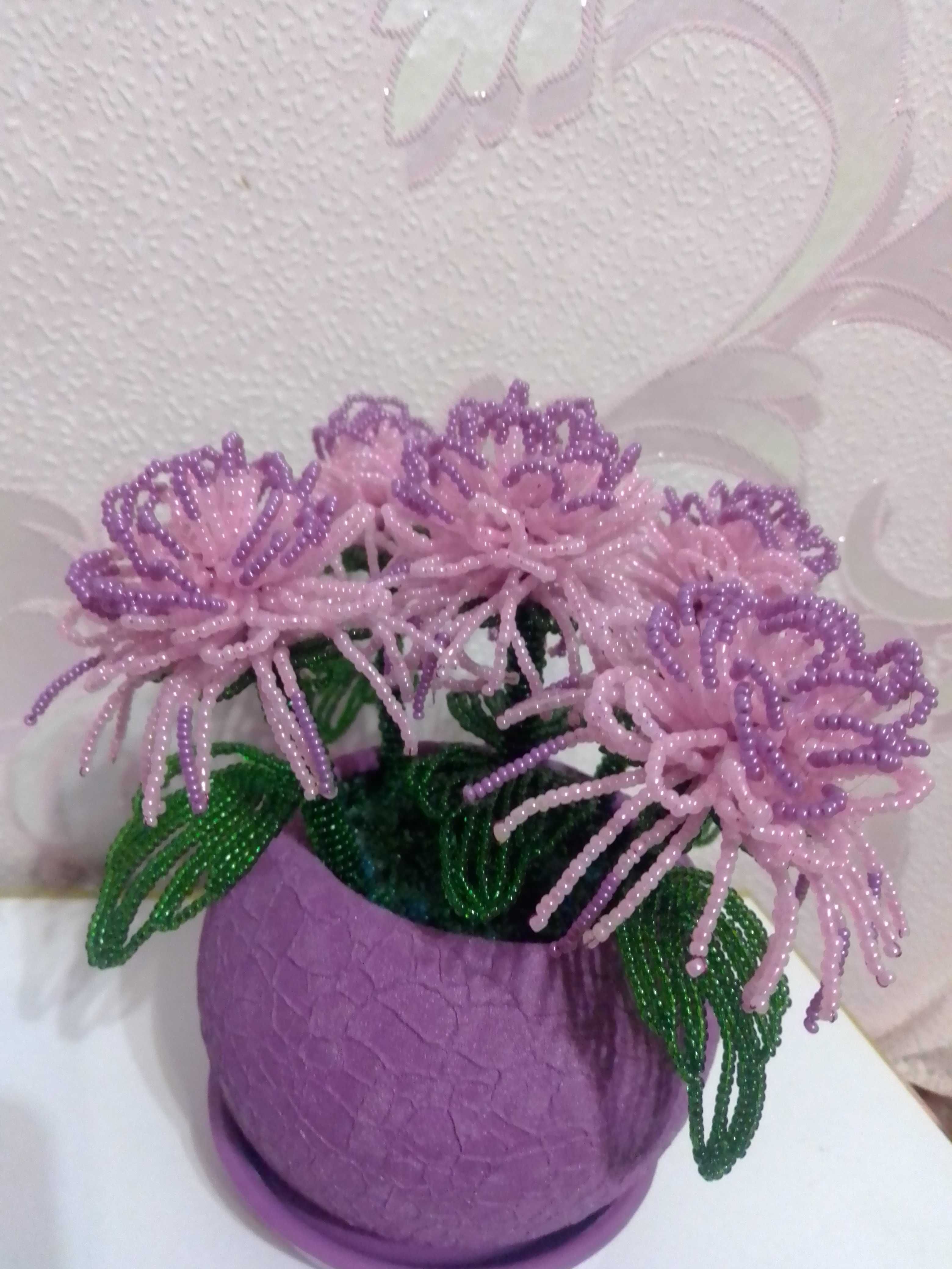 Kwiaty z koralików, prezent, dekoracje
