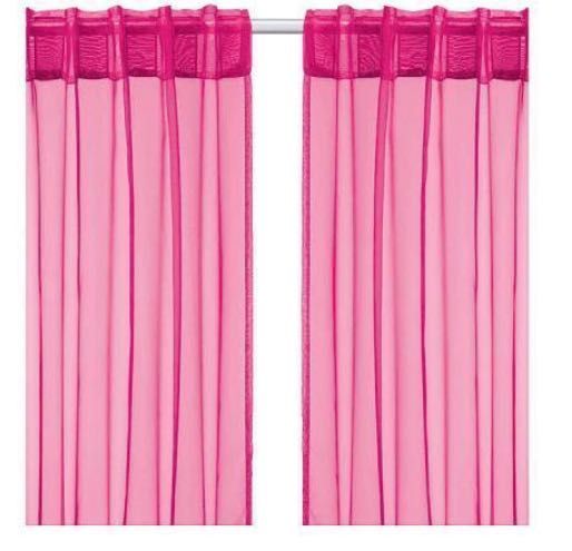 Zasłony prześwitujące Ikea sarita różowe 300x145cm