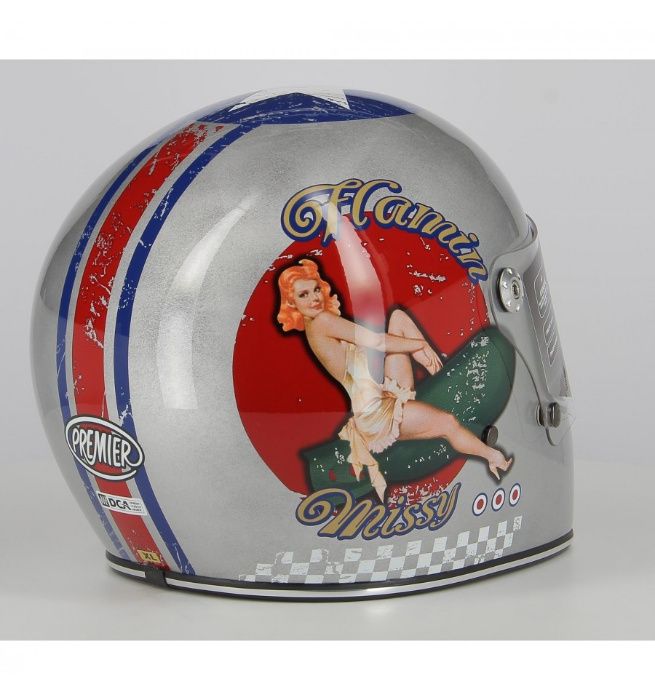 Capacete integregal - retro (novo) Trophy Pin Up Old Style Silver