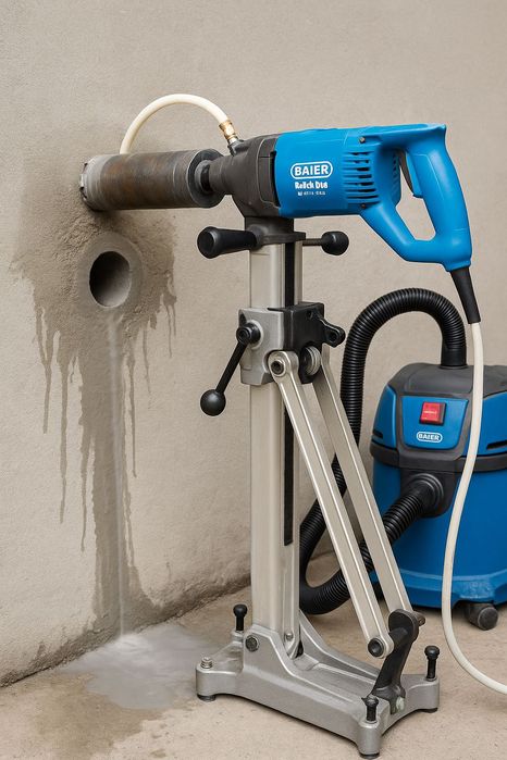 Wiercenie otworów w betonie + wynajem wiertnicy diamentowej BAIER