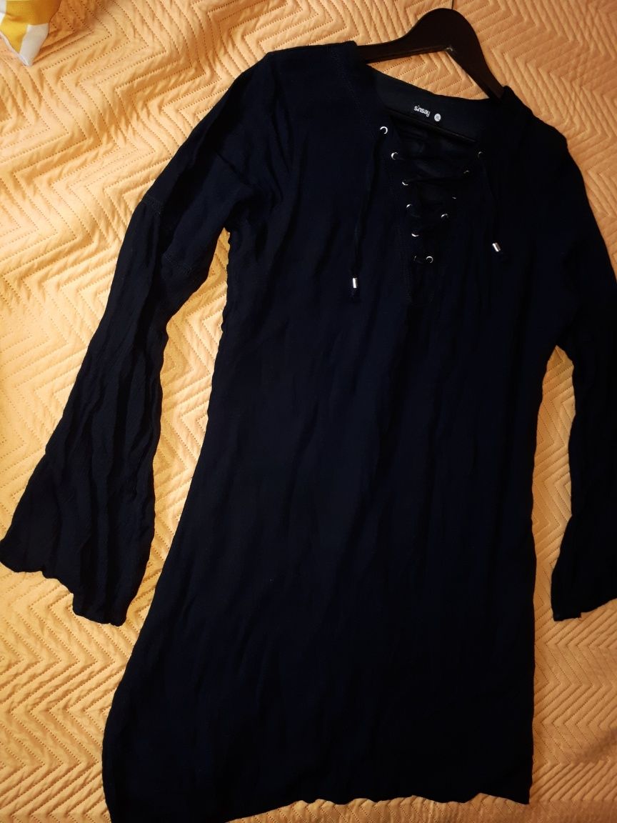Sukienka tunika Sinsay czarna XL mocno zaniżony