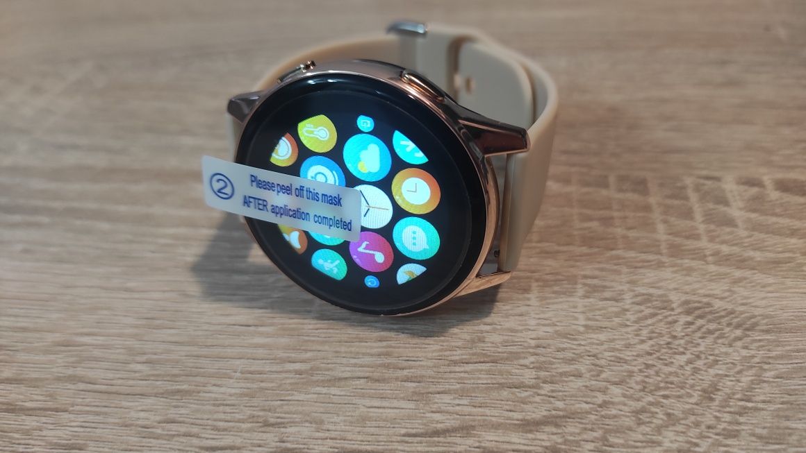 SMARTWATCH złoty zegarek damski rozmowy PL MENU 2 paski