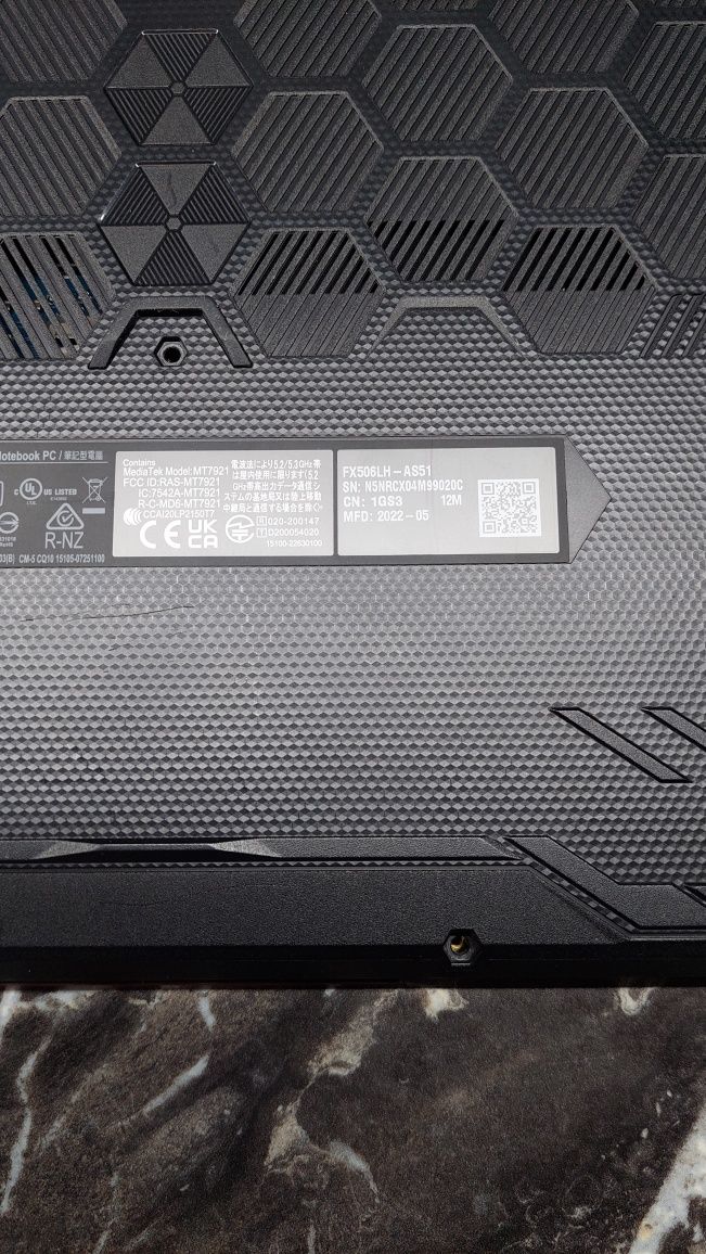 Asus/i5-10gen/Gtx1650/Ssd/ноутбук ігровий Asus Tuf F15 під ремонт