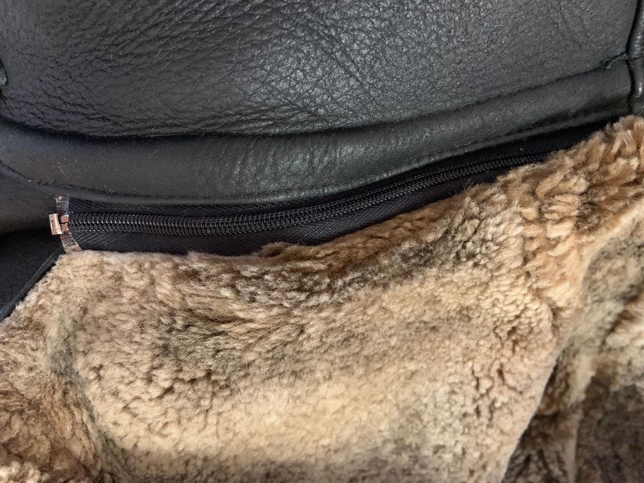 Вінтажна шкіряна дублянка куртка авіатор