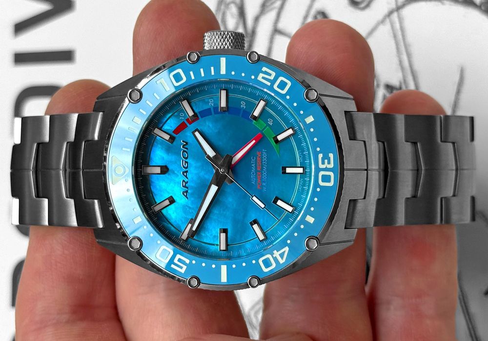 Годинник ARAGON Virtuoso BLU TITANIUM Ceramic Sapphire Automatic 44 mm