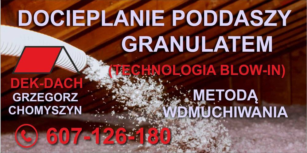 Ocieplanie, docieplanie celulozą, naprawy izolacji poddaszy