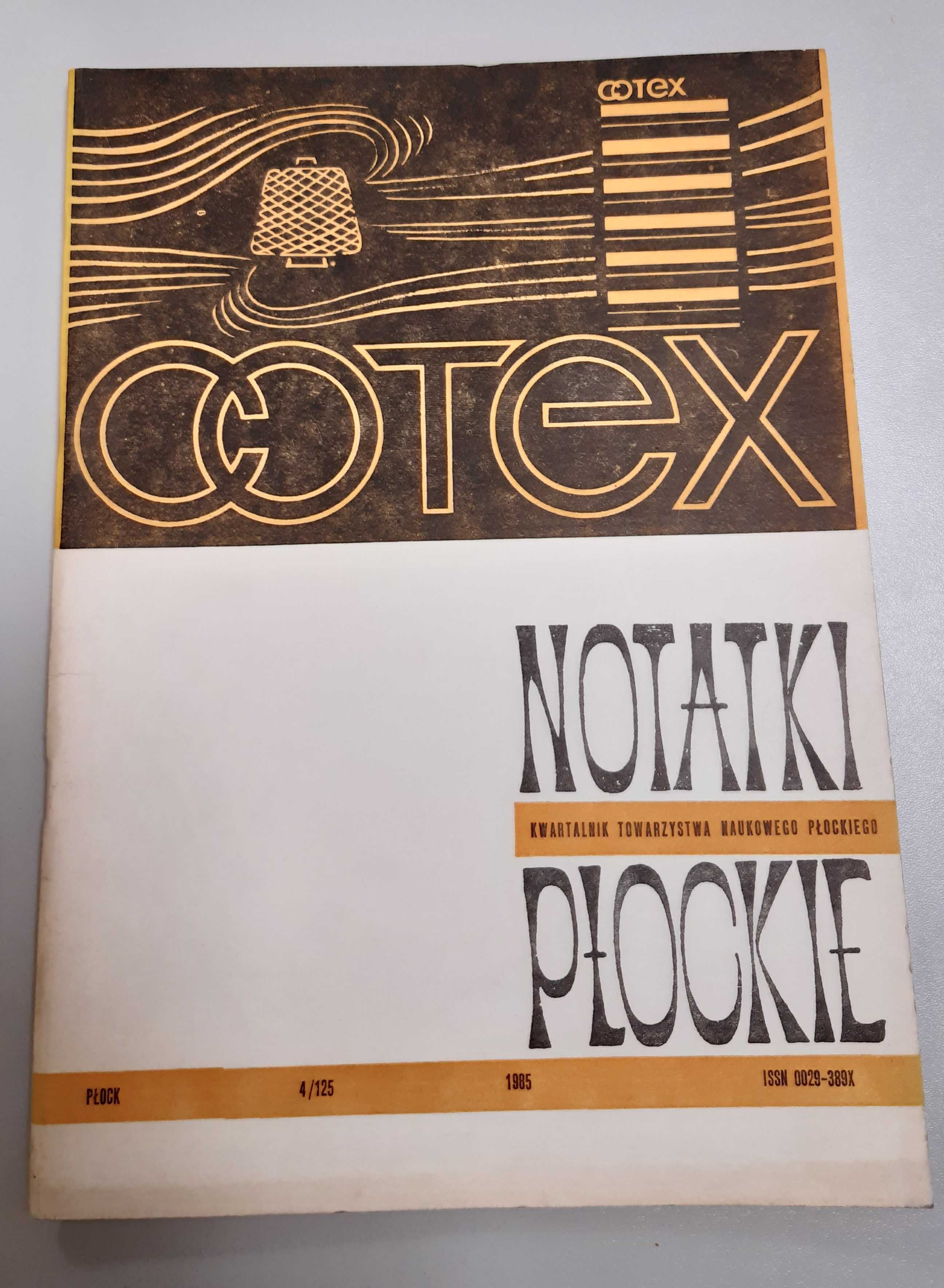 Cotex Płock Notatki Płockie 1985