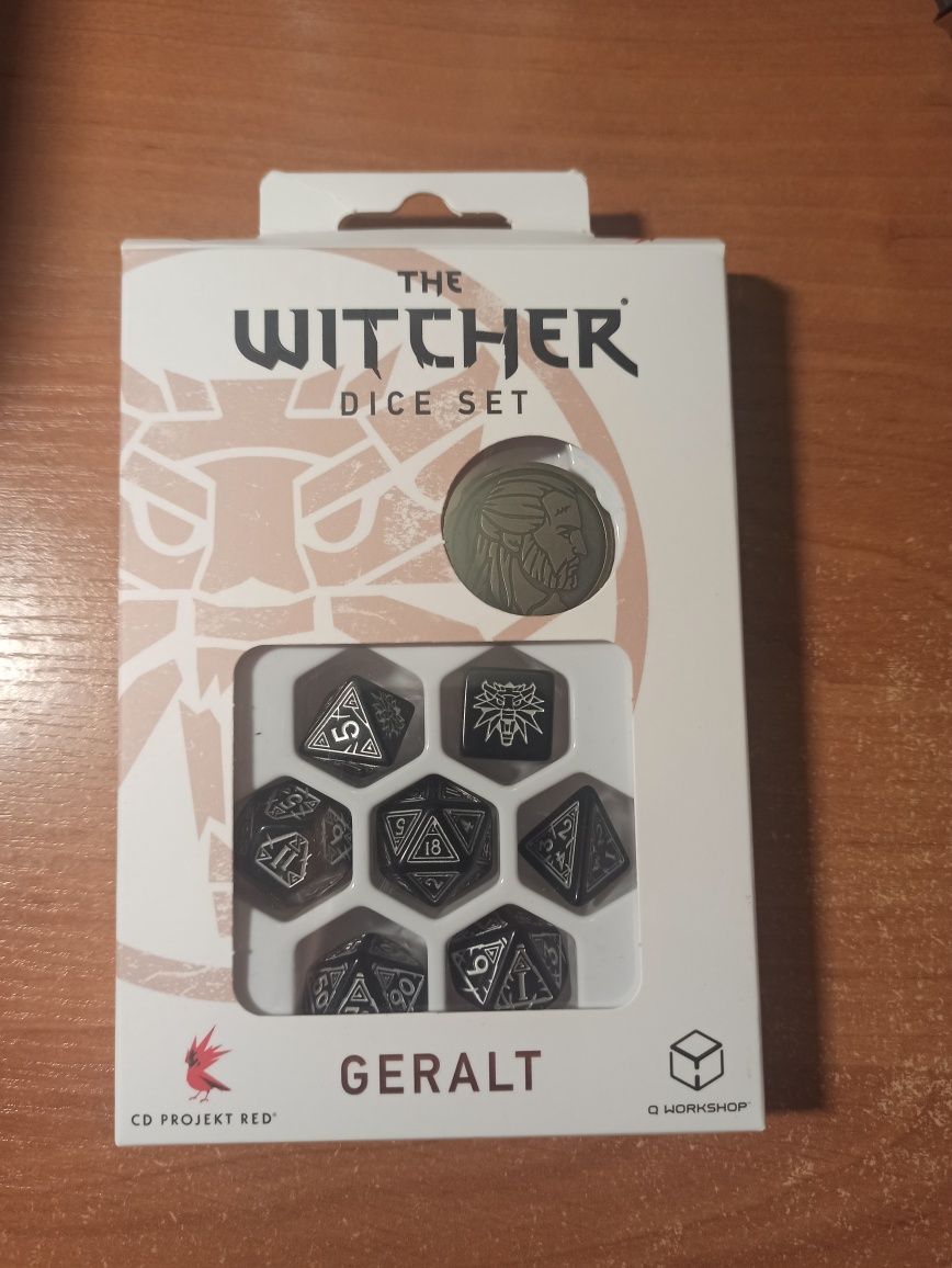 Kości RPG wiedźmin Geralt czarne