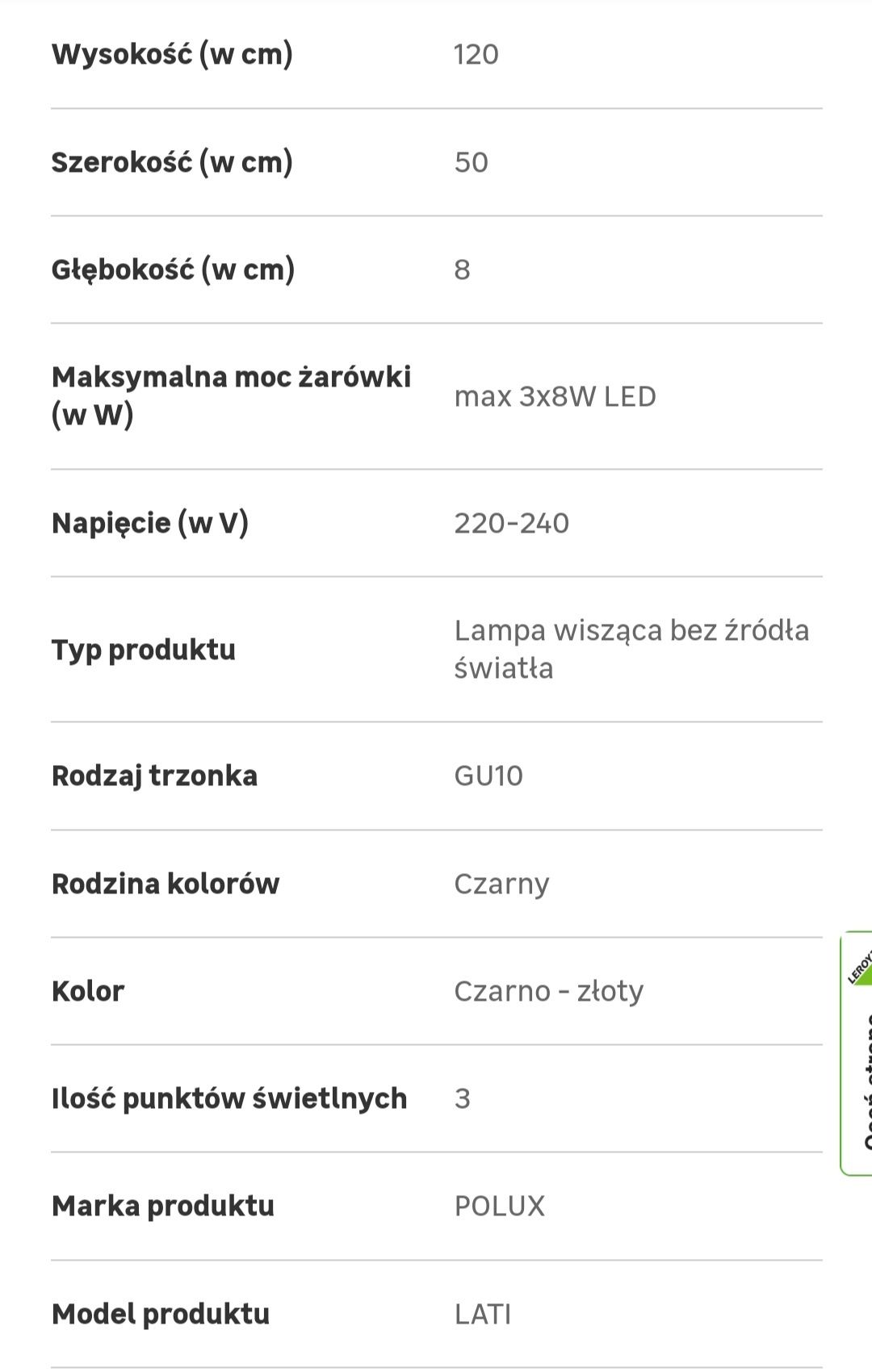 Lampa wisząca Lati czarna 3 x GU10 Il Mio