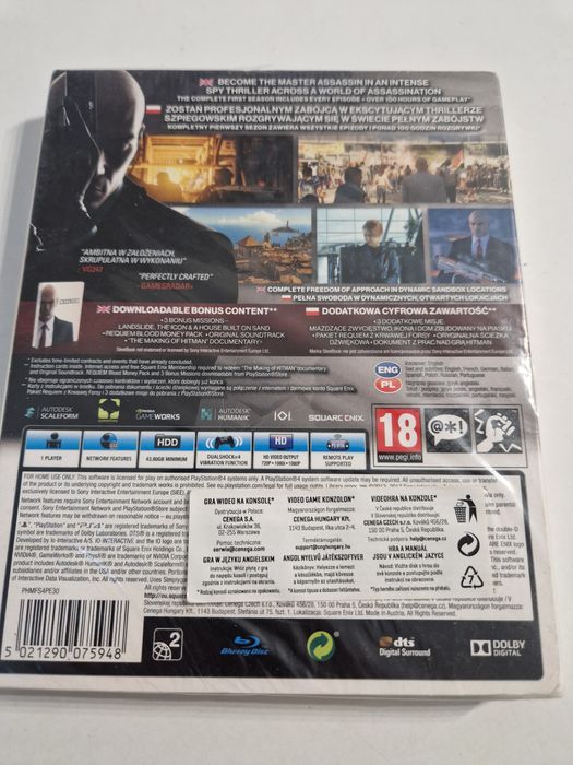 Gra PS4 Hitman Steelbook Edition Kompletny Pierwszy Sezon Nowa Folia