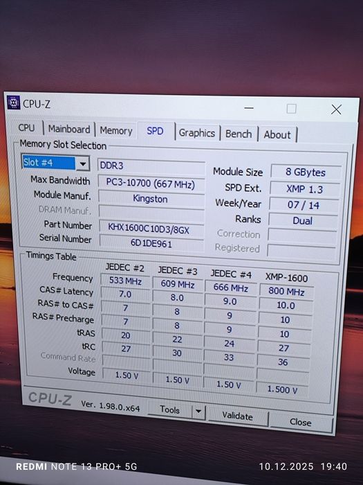 Pamięć RAM DDR3 16GB (2x8) 1600 CL10 Kingston HyperX Red