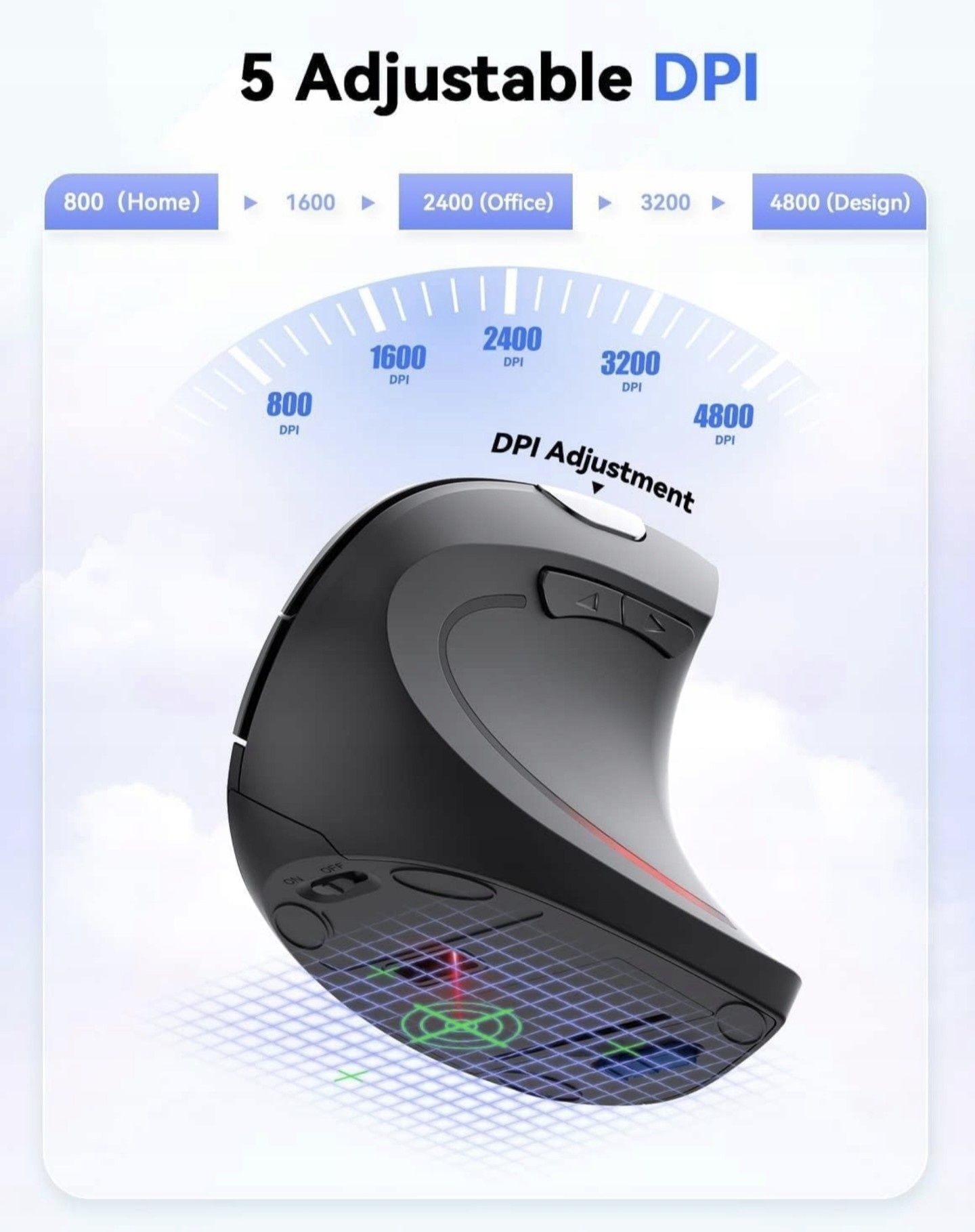 Mysz bezprzewodowa pionowa Tecknet TK-MS007 USB