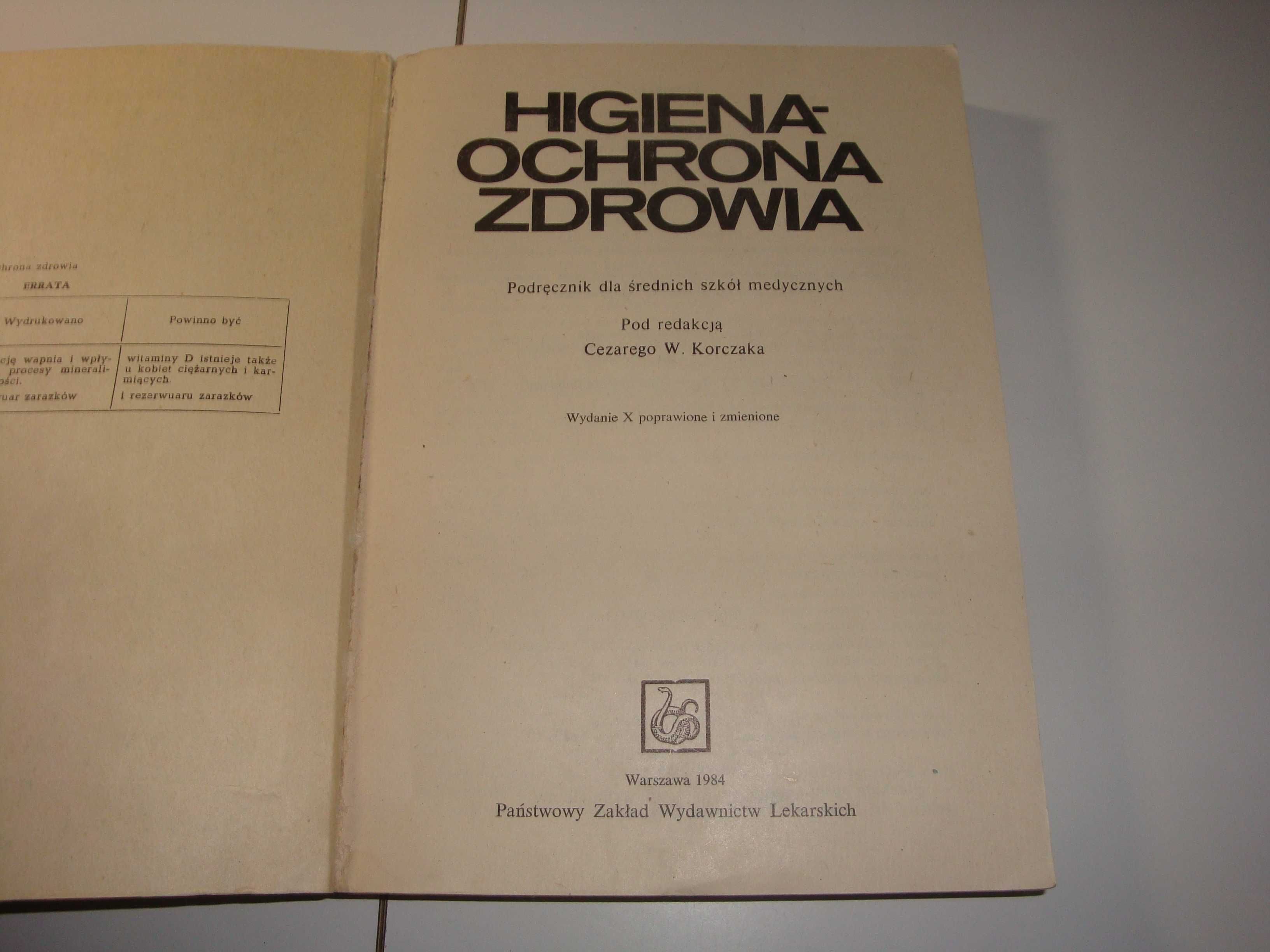 Higiena ochrona zdrowia Podręcznik dla szkół medycznych  Korczak