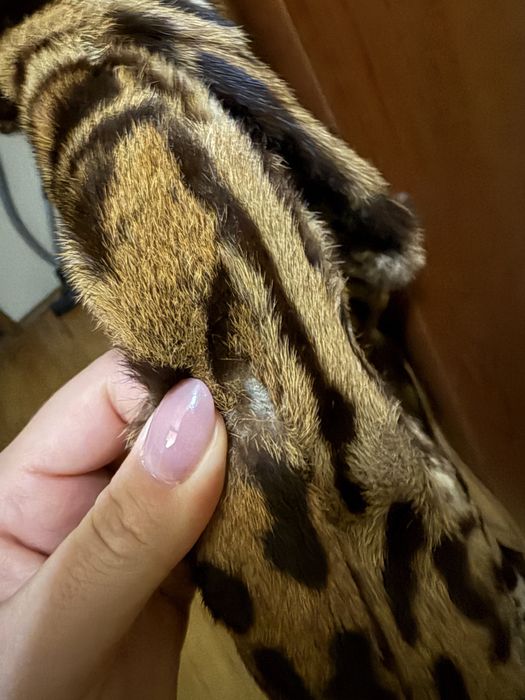 Шуба оцелот натуральна липпи вінтаж леопардова