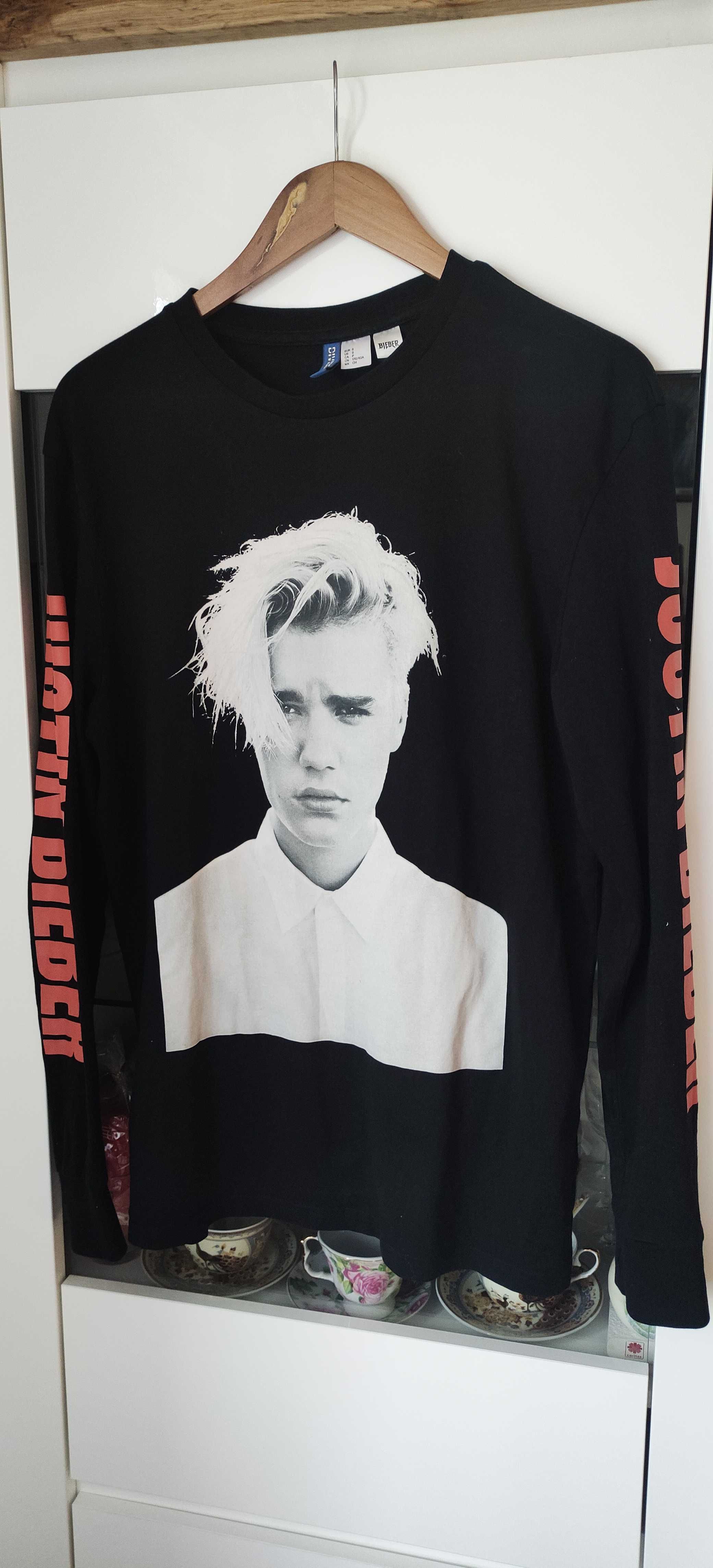 Bluza czarna Justin Bieber H&M