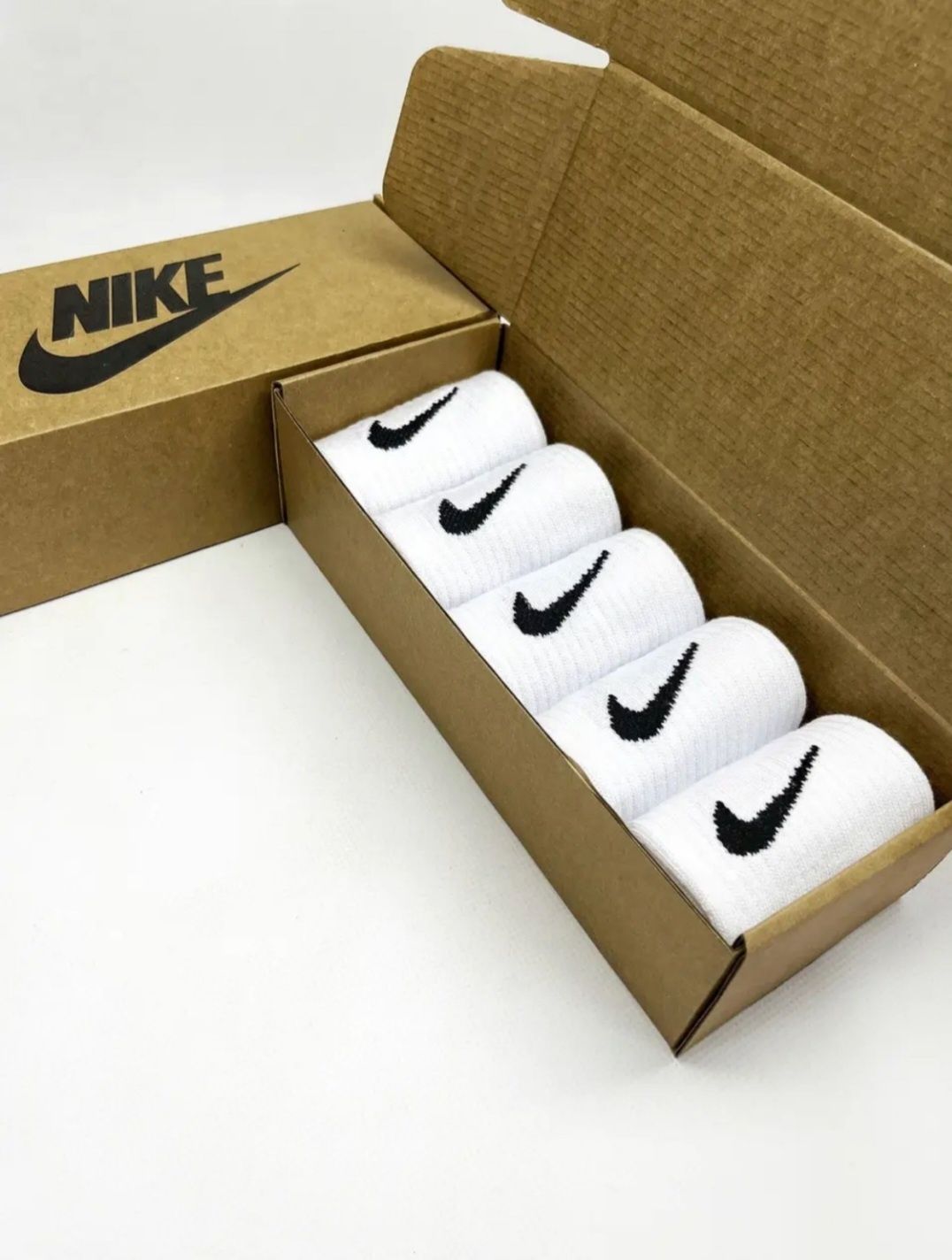Skarpety Nike długie białe rozmiar 41-45 Zestaw 5 par