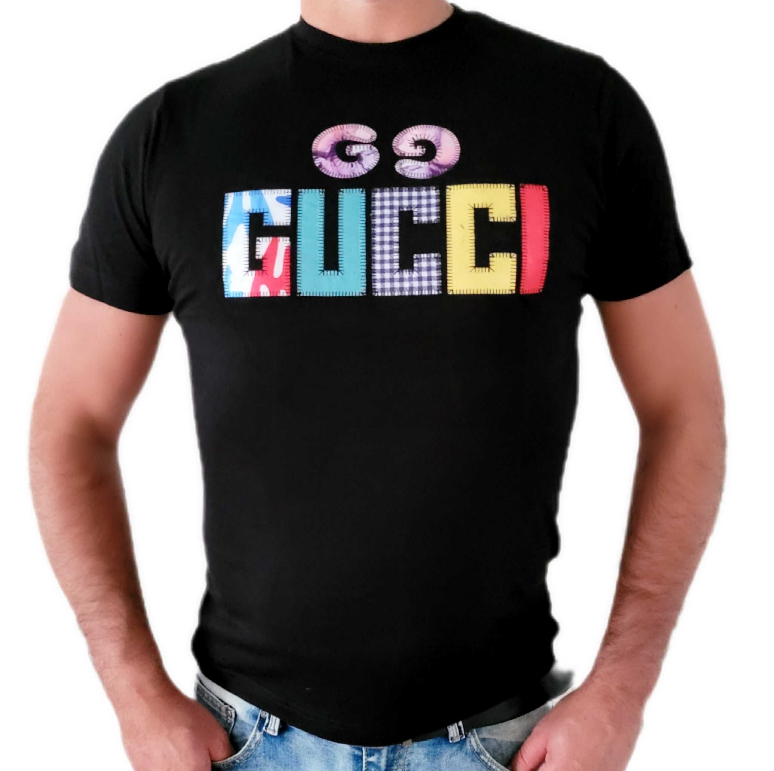 koszulka męska t-shirt Gucci czarny Wyprzedaż