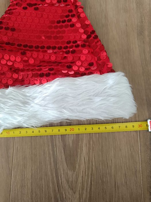 Czapka Mikołaja nowa z cekinami