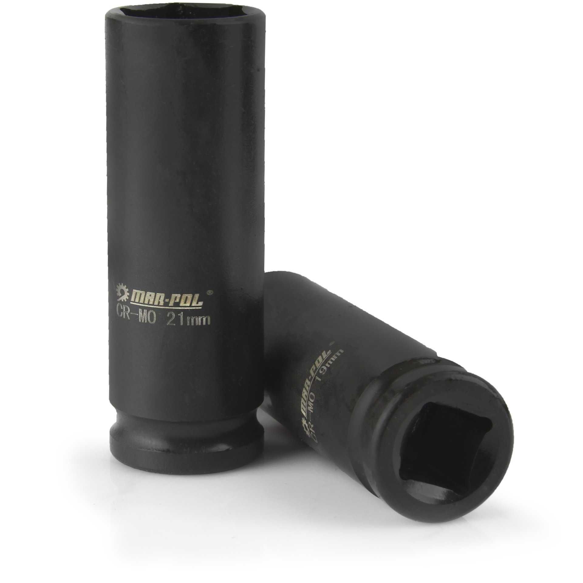 Nasadki udarowe zestaw nasadek 1/2'' długie 6-21mm