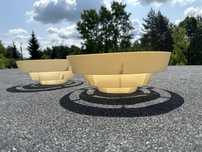 2x klosz lampa vintage design PRL 70/80 geometryczne, plastikowe