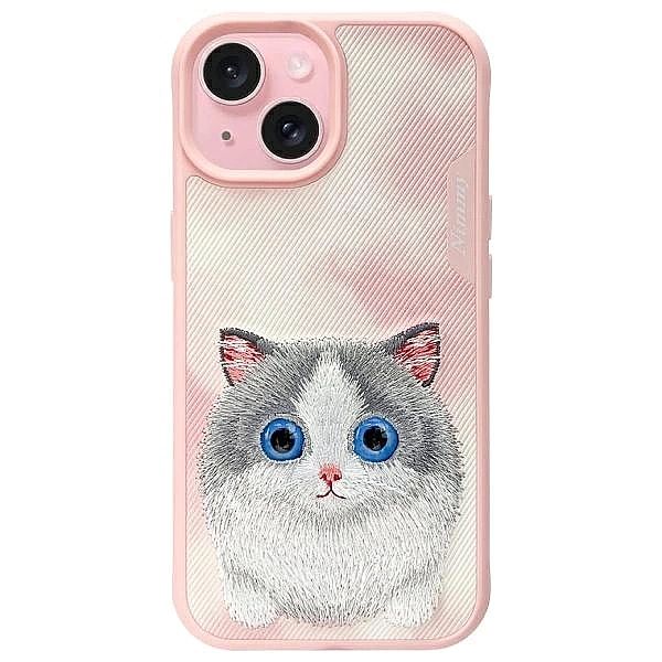 Etui Nimmy Big Eyed Pet 2.0 Cat na iPhone 15 - różowe